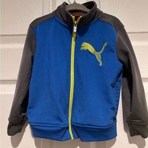 Puma Toddler Boy 2T Full Zip Blue & Gray Track Jacket Athleisure Activewear